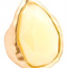 Cream Ring Adjustable Stretch Stud Tear Drop Matte Finish 1 1 4 Inch Tall 19618-99966MGCRM