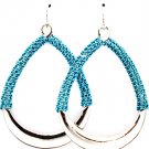 Turquoise Earring Fish Hook Tear Drop Metal Casting 2 1 4 Inch Drop 1995-99796RDTUQ