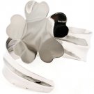 Silver Colored Bracelet Bangle Flower Metal Casting 1 Inch Width 210152-03116RDSIV