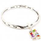 Multi Colored Bracelet Bangle Engraved Mom And Daughter Inspirational Prayer Card  210152-03296ASMLT
