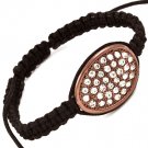 Clear Bracelet Cord Adjustable Crystal Studs Oval 6 Inch Long 210152-03304COCLR