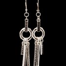 Silver Colored Earring Fish Hook Texture Charms Metal Casting 2 Inch Drop 210155-0428ASSIV