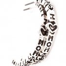 Silver Colored Earring Post Earring Engraved Cresent I Love Mom Texture 1 1 4 Inch  210155-0963ASSIV