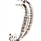 Silver Colored Earring Post Earring Engraved Cresent Faith Hope Love Texture 1 1 4  210155-0964ASSIV