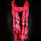 Fuschia Fashion Scarf Multi Stripe Scarf Tassel 100% Polyester 17 Inch X 68 Inch X 2  21316-99086FSH
