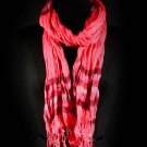 Pink Fashion Scarf Multi Stripe Scarf Tassel 100% Polyester 17 Inch X 68 Inch X 2 1 2 21316-99086PNK