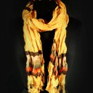Yellow Fashion Scarf Multi Stripe Scarf Tassel 100% Polyester 17 Inch X 68 Inch X 2 1 21316-99086YEW