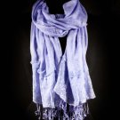 Purple Fashion Scarf Solid Crinkle Scarf With Lace Tassel 100% Polyester 21 Inch X 68 21316-99094PUR