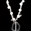 Clear Necklace Pendant Beads Acrylic Stone Faceted Multi Strand Cords Adjustable 2 3 2191014-7919CLR