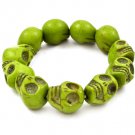 Green Bracelet Stretch Skulls Texture 12 Mm Width / 219102-796818GNA