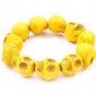 Yellow Bracelet Stretch Skulls Texture 12 Mm Width / 219102-796818YEW