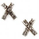 Black Earring Post Earring Crystal Studs Crossed 10 Mm Drop / 219105-0018BNBKA