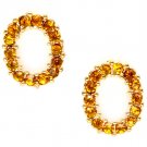 Brown Earring Post Earring Crystal Studs Rings Textures Pave Set 10 Mm Drop / 219205-0042GDBRO