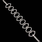 Clear Bracelet Latch Rhinestone Metal Casting Prong Set 7 Inch Long 22112-0033SVCLR