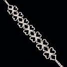Clear Bracelet Latch Rhinestone Metal Casting Heart Diamond Shape Prong Set 7 Inch L 22112-0036SVCLR