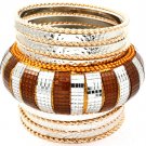 Multi Colored Bracelet Bangle Stackable Various Hoops Acrylic 3 Inch Width 2432-5542GDMLT