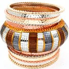 Multi Colored Bracelet Bangle Stackable Various Hoops Acrylic 3 Inch Width 2432-5542THMLT