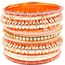 Peach Bracelet Bangle Stackable Crystal Studs Threads Beads Various Hoops Texture 2 1 2432-7036GDPEA