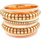 Peach Bracelet Bangle Stackable Metal Casting Various Hoops Prong Set 2 Inch Width 2432-8001GDPEA