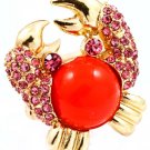 Fuschia Ring Adjustable Stretch Crystal Studs Crab Formica Cabochon 1 1 2 Inch Tal 251818-20479GDFSH