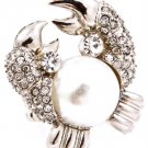 Clear Ring Adjustable Stretch Crystal Studs Crab Formica Cabochon 1 1 2 Inch Tall 251818-20479RDCLR