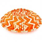 Orange Bracelet Oversized Stretch Bead Metal Casting 1 1 2 Inch Width 25182-3203GDORG