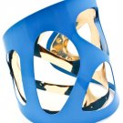 Blue Bracelet Cuff Metal Casting Multi Layered 3 1 4 Inch Width 25182-3215GDBLU