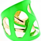 Green Bracelet Cuff Metal Casting Multi Layered 3 1 4 Inch Width 25182-3215GDGRN