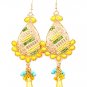 Yellow Earring Linear Drop Fish Hook Crystal Studs Tear Rop Formica Studed Bead Face 25185-5722GDYEW