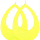 Yellow Earring Fish Hook Oversized Tear Drop Painted 4 1 4 Inch Drop 25185-9253GDYEW