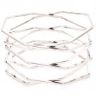Silver Colored Bracelet Bangle Octagon Shape Metal Casting 1 3 4 Inch Width 32234-68239RDSIV
