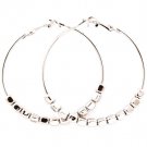 Silver Colored Earring Pin Catch Hoop Bead 2 Inch Drop 32528-43968RDSIV