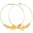 Gold Colored Earring Pin Catch Hoop Mixed Bead Glitter Stone 3 Inch Drop 32535-01494GDGOD