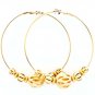 Gold Colored Earring Pin Catch Hoop Mixed Bead Glitter Stone 3 Inch Drop 32535-01494GDGOD