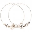 Silver Colored Earring Pin Catch Hoop Mixed Bead Glitter Stone 3 Inch Drop 32535-01495RDSIV