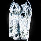 Blue Fashion Scarf Flower Print 100% Viscose 18 Inch X 72 Inch / 410166-99231BLU