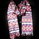 Orange Fashion Scarf Diamond Shapes 100% Viscose 18 Inch X 72 Inch / 410166-99311ORG