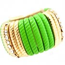 Green Ring Adjustable Stretch Crystal Studs Acrylic 16 Mm Tall 411518-0046GDGRN