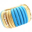 Turquoise Ring Adjustable Stretch Crystal Studs Acrylic 16 Mm Tall 411518-0046GDTUQ