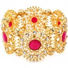 Fuschia Bracelet Stretch Crystal Studs Bead Formica Filigree 1 1 4 Inch Width 41162-0379GDFSH