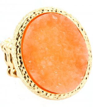 Peach Ring Adjustable Stretch Sutd Oval Formica 1 1 4 Inch Tall 4131918-9952GDPEA