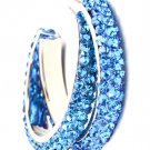 Blue Earring Post Earring Crystal Studs Cresent 1 3 4 Inch Drop 415225-99212RDBLU