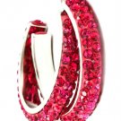Fuschia Earring Post Earring Crystal Studs Cresent 1 3 4 Inch Drop 415225-99212RDFSH