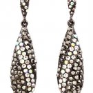 Black Earring Linear Drop Post Earring Crystal Studs Tear Drop 2 1 4 Inch Drop 415225-99277BNBKA
