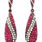 Fuschia Earring Linear Drop Post Earring Crystal Studs Tear Drop 2 1 4 Inch Drop 415225-99277BNFSH