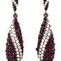 Purple Earring Linear Drop Post Earring Crystal Studs Tear Drop 2 1 4 Inch Drop 415225-99277BNPUR