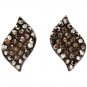 Black Earring Post Earring Crystal Studs Leaf Pave Set 20 Mm Drop 415225-99316BNBLK