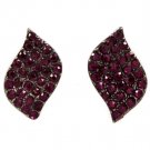 Purple Earring Post Earring Crystal Studs Leaf Pave Set 20 Mm Drop 415225-99316BNPUR