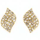 Clear Earring Post Earring Crystal Studs Leaf Pave Set 20 Mm Drop 415225-99316GDCLR