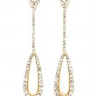 Clear Earring Linear Drop Post Earring Crystal Studs Tear Drop 3 3 4 Inch Drop 415255-99386GDCLR
